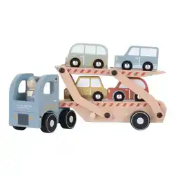 Intertoys Little Dutch houten truck met oplegger + 4 auto's aanbieding
