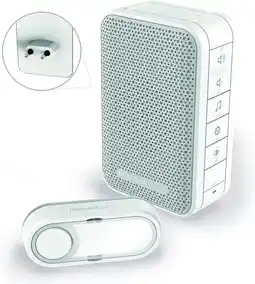 Amazon Honeywell Home DC313SP2 Serie 3 Plug-In LED Deurbel met Drukknop (wit) en LED licht aanbieding