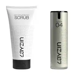 Douglas LAYZIN Zachte Lichaam- en Gezichtsscrub & Huidherstellend Serum aanbieding