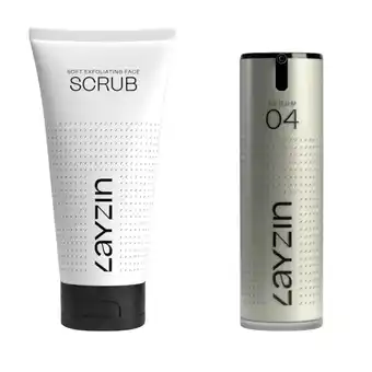 Douglas LAYZIN Zachte Lichaam- en Gezichtsscrub & Huidherstellend Serum aanbieding