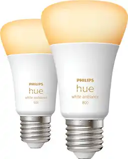 Coolblue Philips Hue White Ambiance E27 800lm Duo pack aanbieding