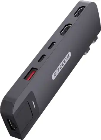 Coolblue Sitecom MacBook Pro Multiport Hub 6 in 2 Zwart aanbieding