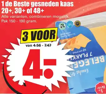 Dirk 1 de Beste gesneden kaas 20+, 30+, of 48+ 150-190g aanbieding