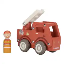 Intertoys Little Dutch houten brandweerwagen met pop aanbieding