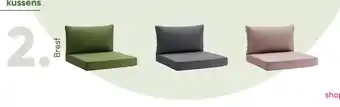 Leen Bakker Loungekussenset universeel 73x73x6,5 cm en 73x43x12 cm - donkergrijs - 2 stuks aanbieding