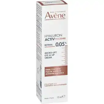 De Online Drogist Eau Thermale Avène Hyaluron Activ Prodecure Retinal 0.05% Micro-Lift Eye & Lip Cream aanbieding