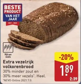 ALDI Extra Vezelrijk Volkorenbrood aanbieding