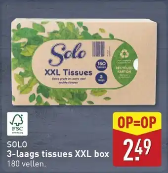 ALDI Solo 3-laags tissues XXL box aanbieding