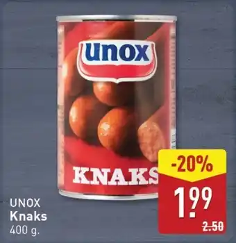 ALDI Unox Knaks aanbieding
