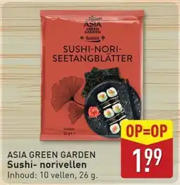 ALDI Asia green garden Sushi-norivellen aanbieding