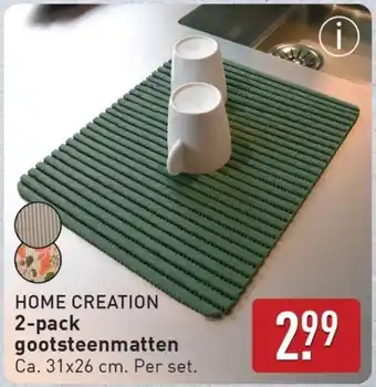 ALDI Home creation 2-pack gootsteenmatten aanbieding