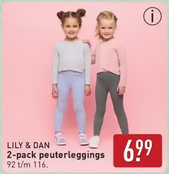 ALDI LILY & DAN 2-pack peuterleggings aanbieding