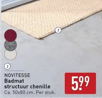 ALDI Novitesse Badmat structuur chenille aanbieding
