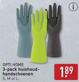ALDI OPTI HOME 3-pack huishoudhandschoenen aanbieding
