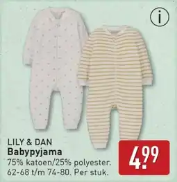 ALDI Lily & dan Babypyjama aanbieding