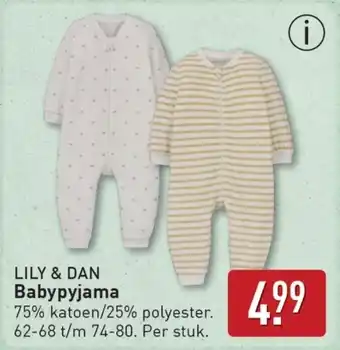 ALDI Lily & dan Babypyjama aanbieding
