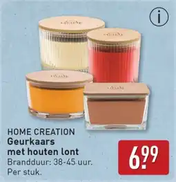 ALDI Home creation Geurkaars met houten lont aanbieding