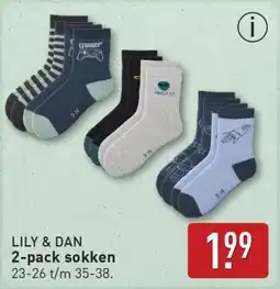 ALDI LILY & DAN 2-pack sokken aanbieding