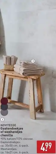 ALDI Novitesse Gastendoekjes of washandjes chenille aanbieding