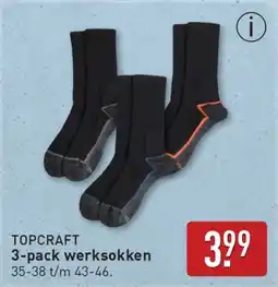 ALDI Topcraft 3-pack werksokken aanbieding