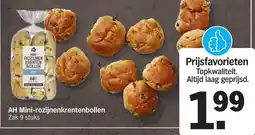 Albert Heijn AH Mini-rozijnenkrentenbollen aanbieding