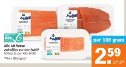 Albert Heijn Alle AH Verse zalmfilet zonder huid aanbieding
