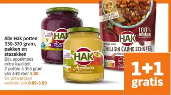 Albert Heijn Alle Hak potten pakken en stazakken aanbieding