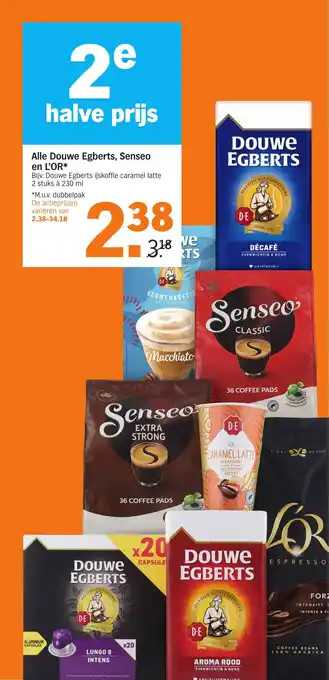 Albert Heijn Alle Douwe Egberts Senseo en L'OR aanbieding