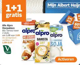 Albert Heijn Alle alpro literpakken aanbieding