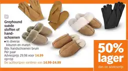 Albert Heijn Greyhound suède sloffen of hand schoenen aanbieding