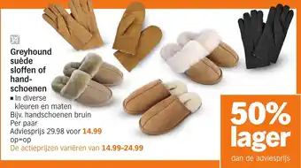 Albert Heijn Greyhound suède sloffen of hand schoenen aanbieding