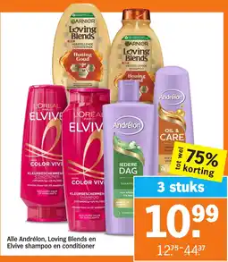 Albert Heijn Alle Andrélon Loving Blends en Elvive shampoo en conditioner aanbieding