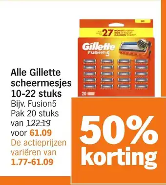 Albert Heijn Alle Gillette scheermesjes aanbieding