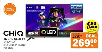 Albert Heijn Chiq 4K UHD QLED TV U43QM10V aanbieding