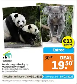 Albert Heijn De allerhoogste korting op ouwehands dierenpark aanbieding