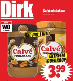 Dirk Calvé pindakaas XXL pot 1 KG aanbieding