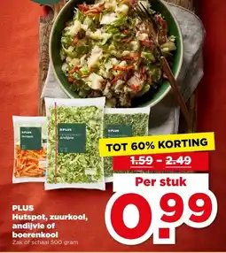 PLUS PLUS Hutspot, zuurkool, andijvie of boerenkool aanbieding