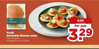 PLUS PLUS Gerookte Noorse zalm aanbieding