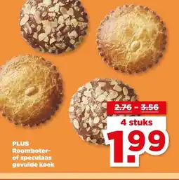 PLUS PLUS Roomboter- of speculaas gevulde koek aanbieding