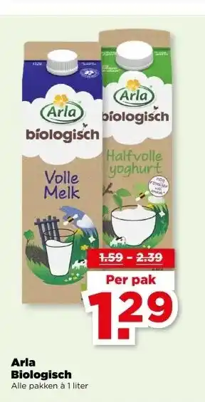 PLUS Arla Biologisch aanbieding