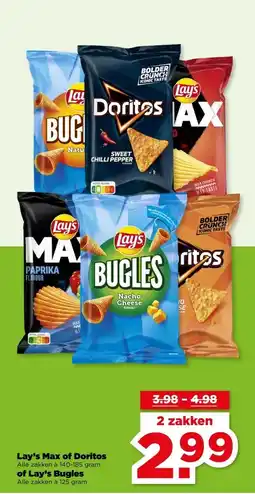 PLUS Lay's Max of Doritos & of Lay's Bugles aanbieding