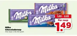 PLUS Milka Chocoladereep aanbieding