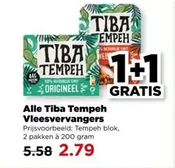 PLUS Alle Tiba Tempeh Vleesvervangers aanbieding