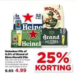 PLUS Heineken Pils of 0.0% of Brand of Birra Moretti Pils aanbieding