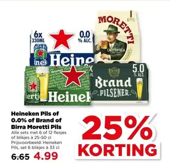 PLUS Heineken Pils of 0.0% of Brand of Birra Moretti Pils aanbieding