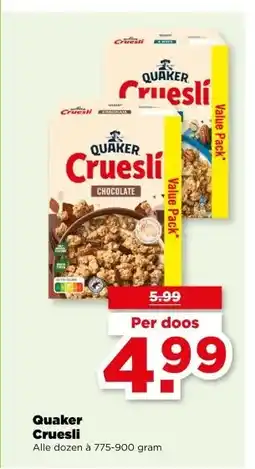 PLUS Quaker Cruesli aanbieding