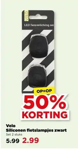 PLUS Velo Siliconen fietslampjes zwart aanbieding