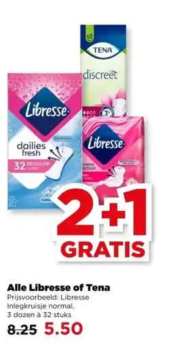 PLUS Alle Libresse of Tena aanbieding