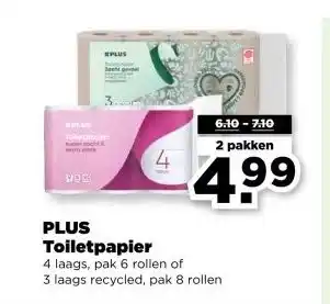 PLUS PLUS Toiletpapier aanbieding