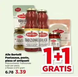 PLUS Alle Bertolli Pastasaus, pesto, pizza of antipasti aanbieding